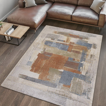 Weaver Abstract Coastal Watercolor Machine-washable Area Rug
